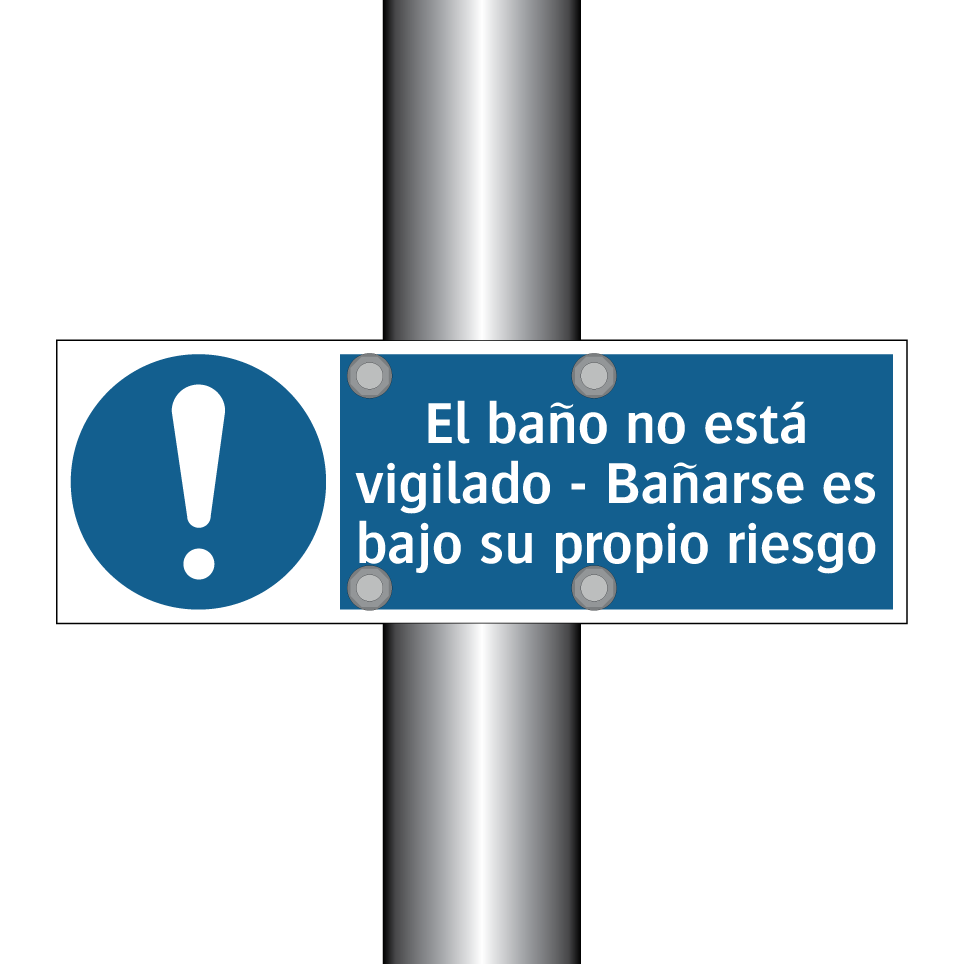 El baño no está vigilado - Bañarse es bajo su propio riesgo