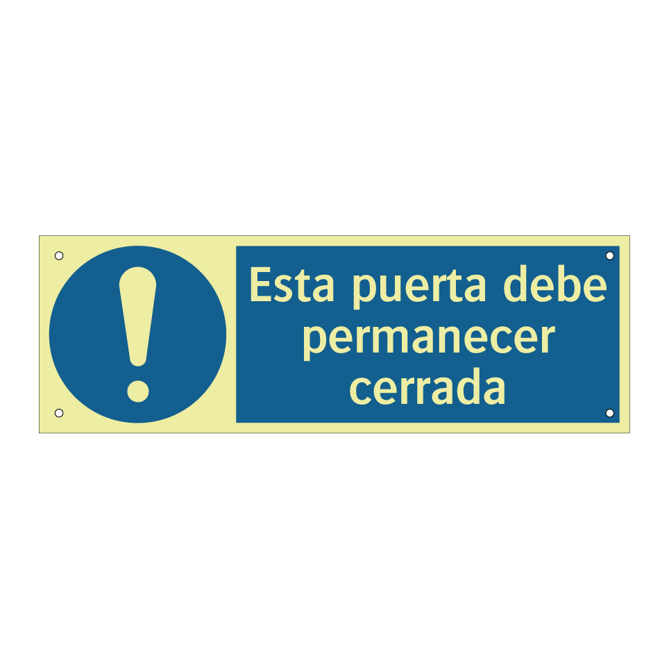 Esta puerta debe permanecer cerrada