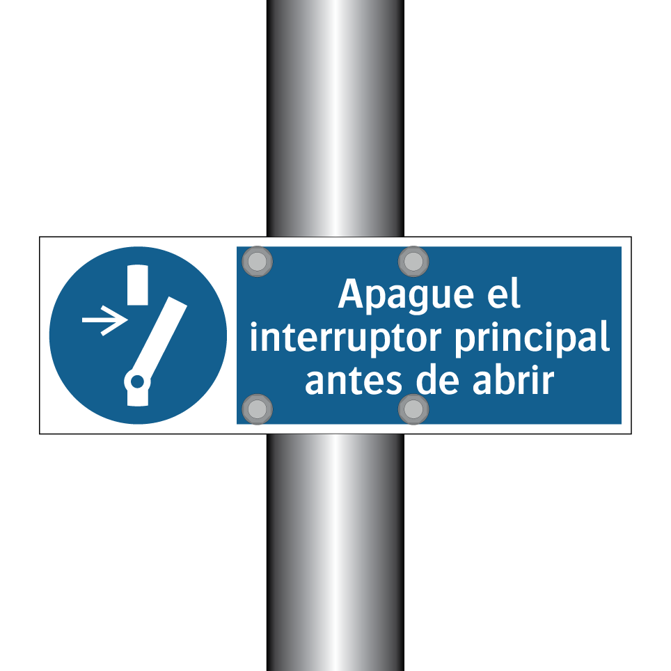 Apague el interruptor principal antes de abrir
