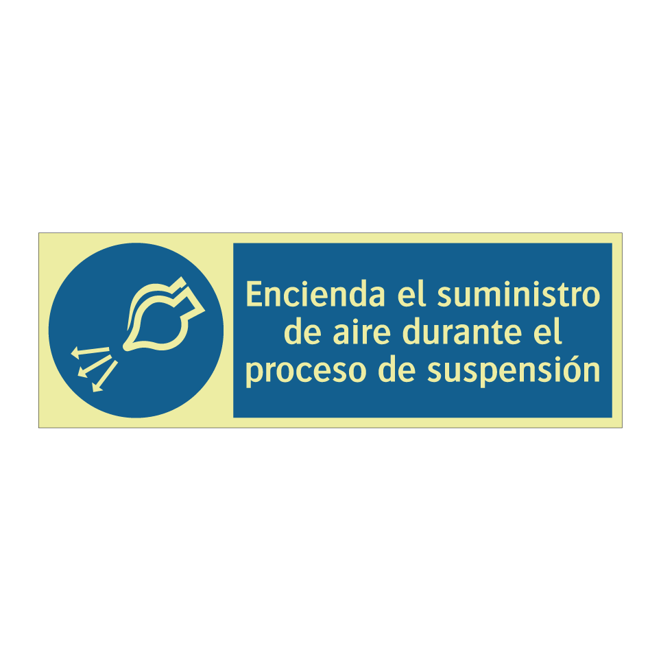 Encienda el suministro de aire durante el proceso de suspensión