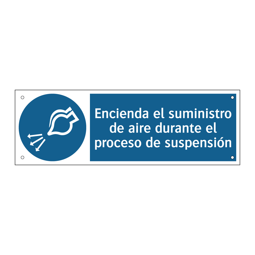 Encienda el suministro de aire durante el proceso de suspensión