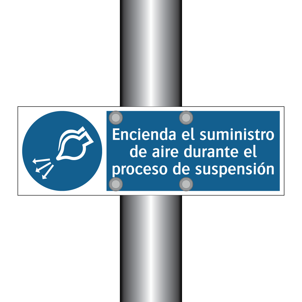 Encienda el suministro de aire durante el proceso de suspensión