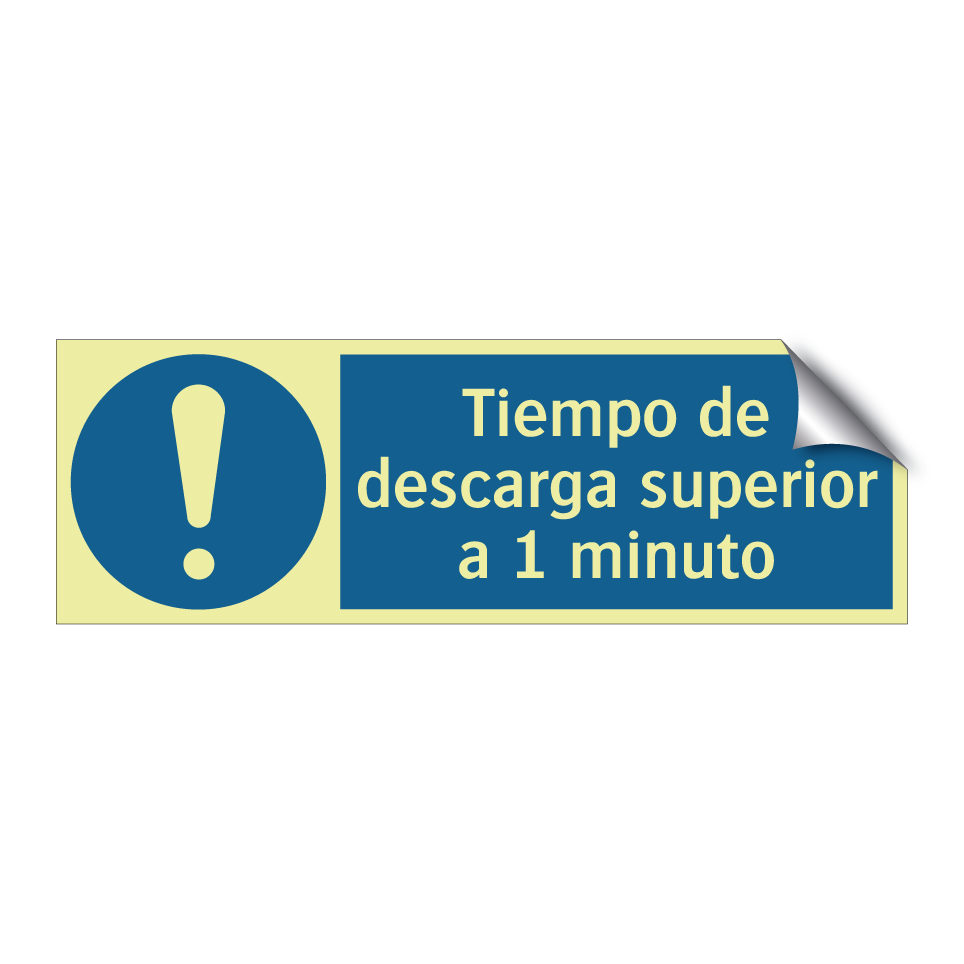 Tiempo de descarga superior a 1 minuto