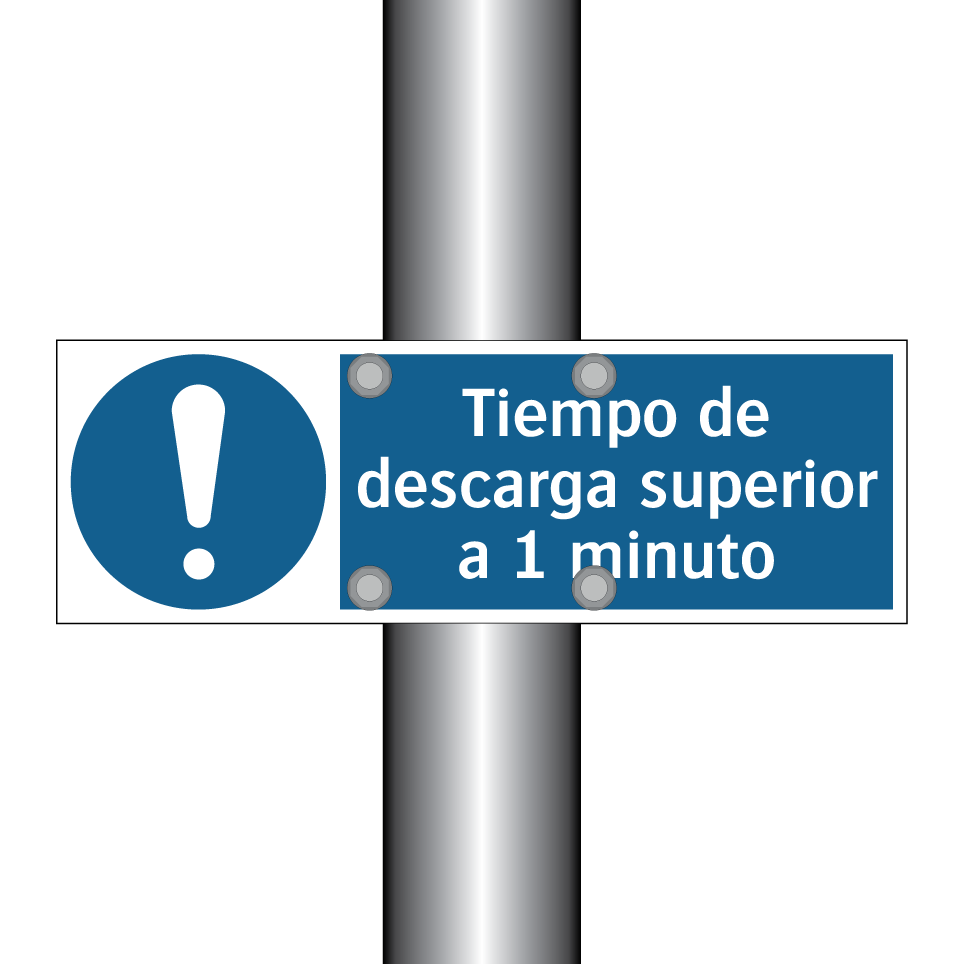 Tiempo de descarga superior a 1 minuto