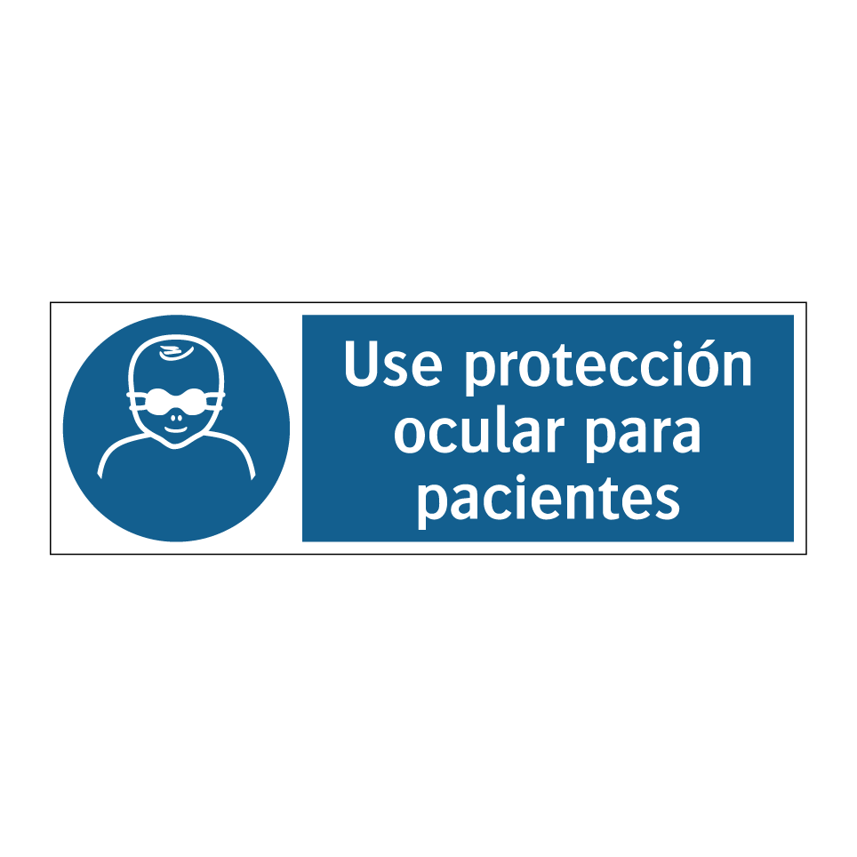 Use protección ocular para pacientes
