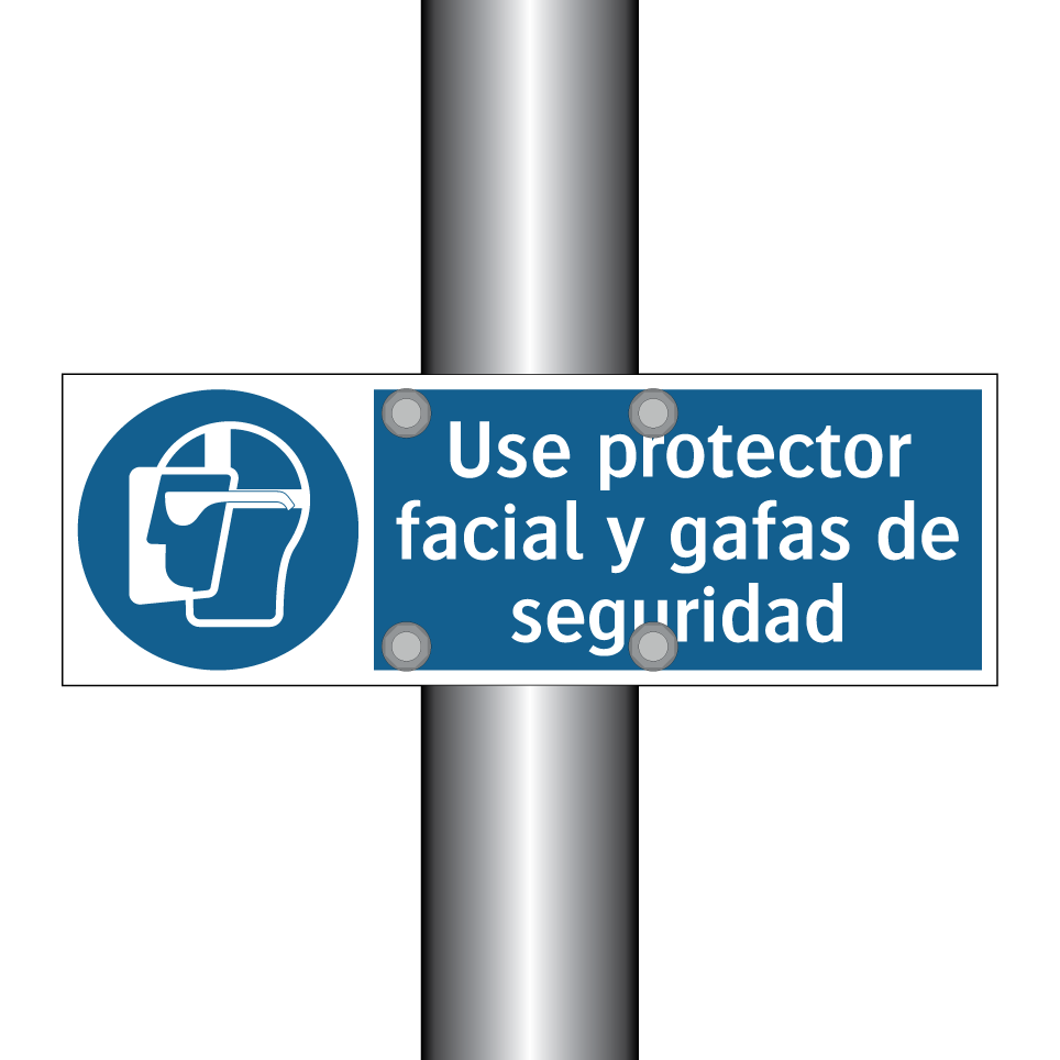 Use protector facial y gafas de seguridad