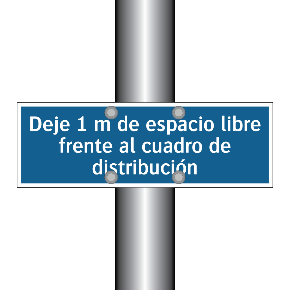 Deje 1 m de espacio libre frente al cuadro de distribución