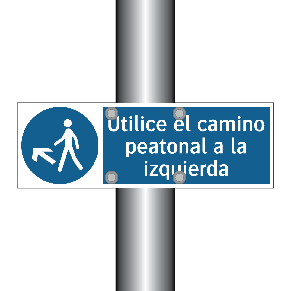 Utilice el camino peatonal a la izquierda