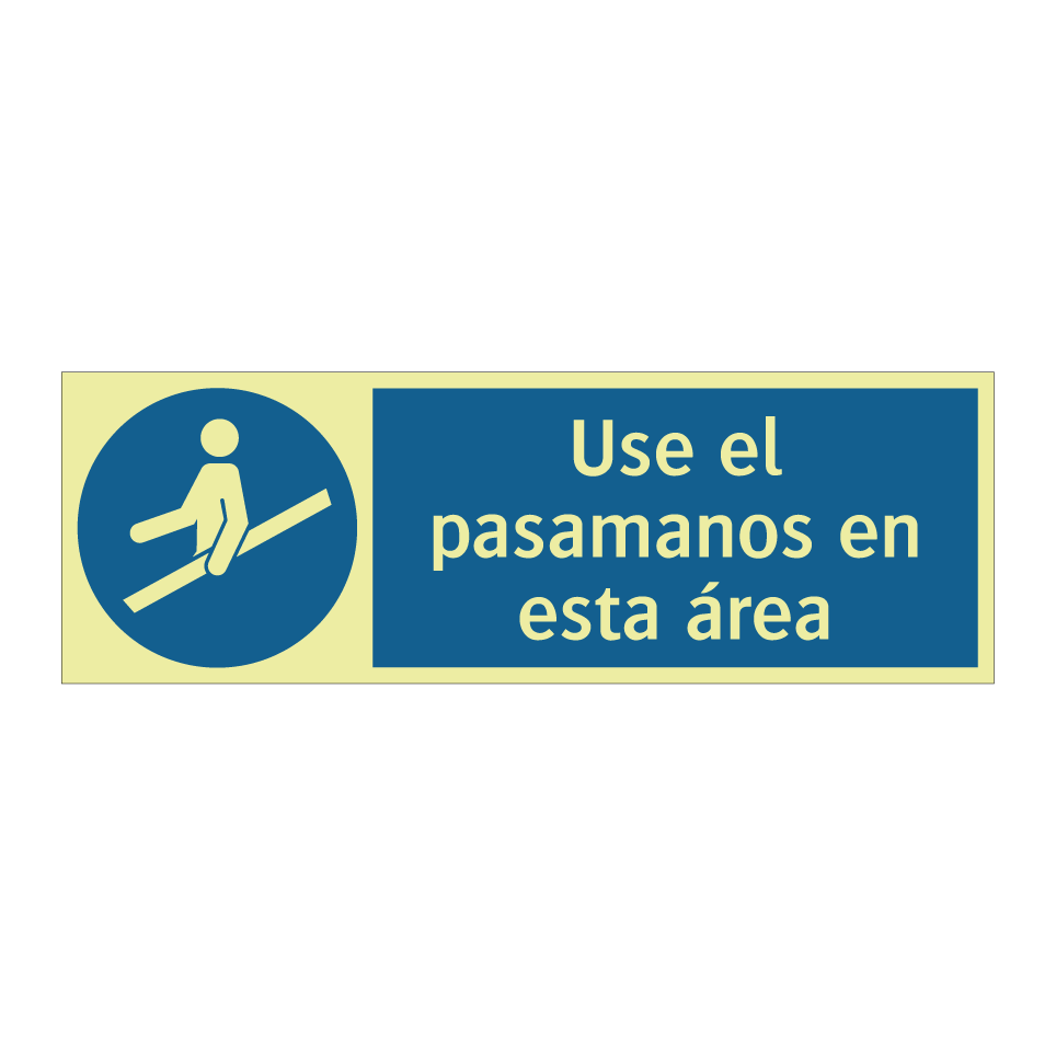 Use el pasamanos en esta área