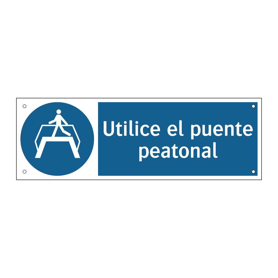 Utilice el puente peatonal