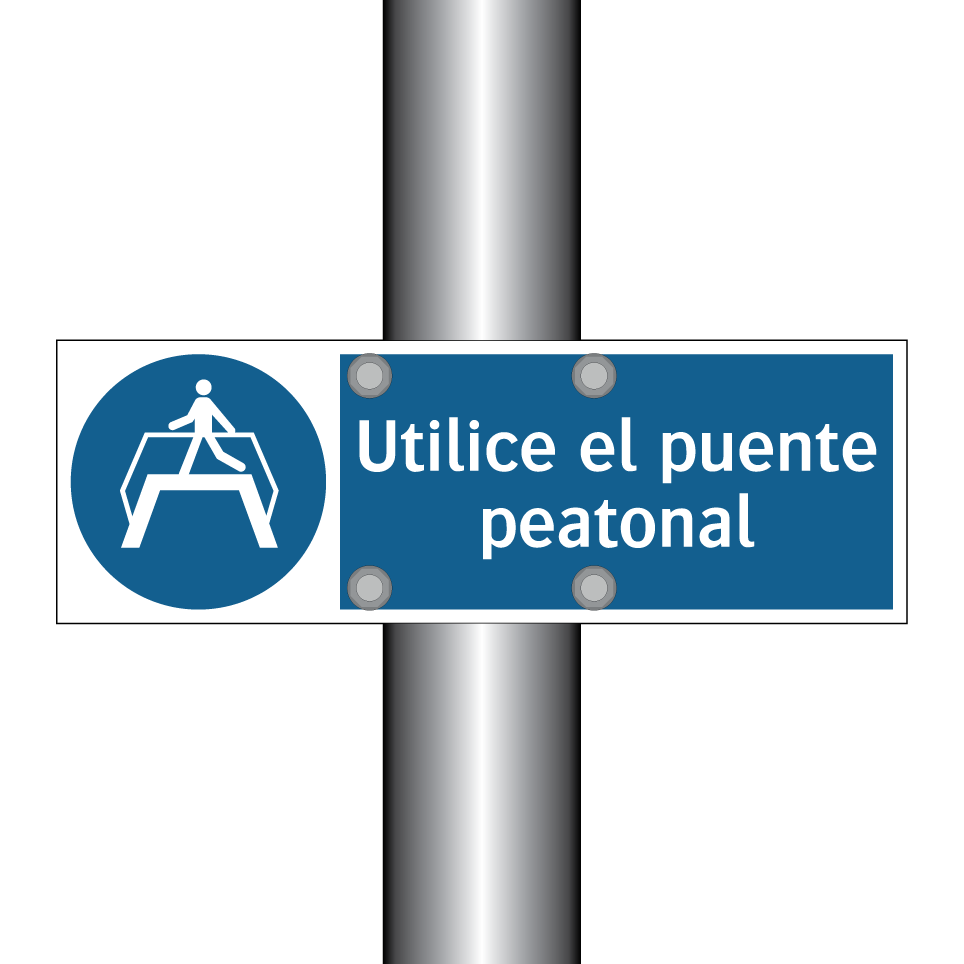 Utilice el puente peatonal