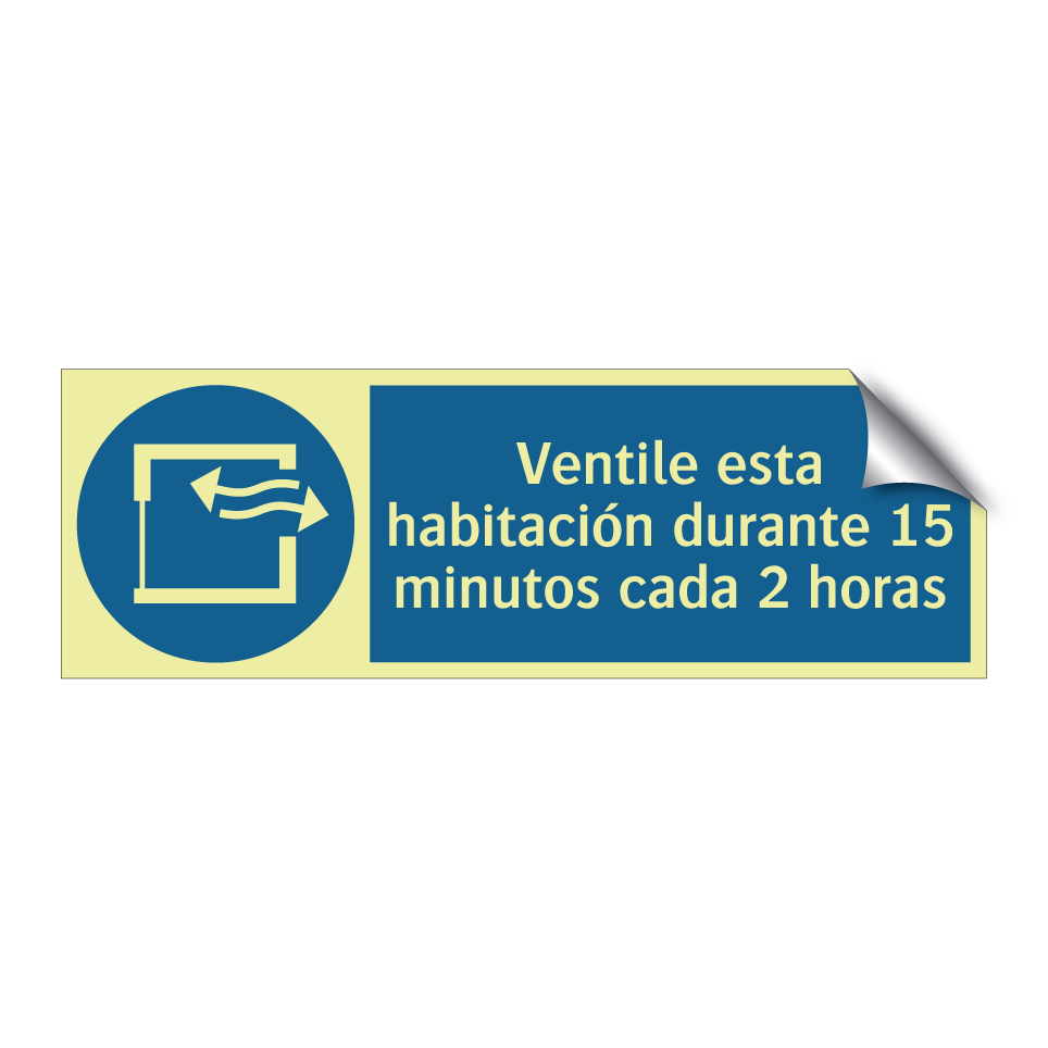 Ventile esta habitación durante 15 minutos cada 2 horas