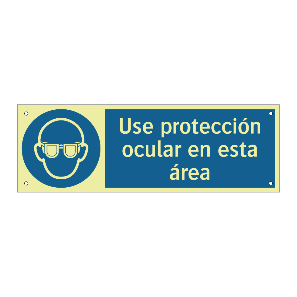 Use protección ocular en esta área