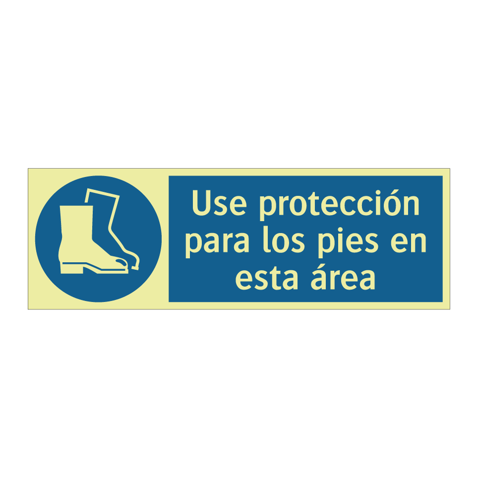 Use protección para los pies en esta área