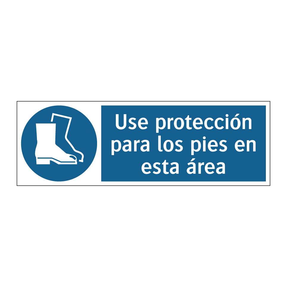 Use protección para los pies en esta área