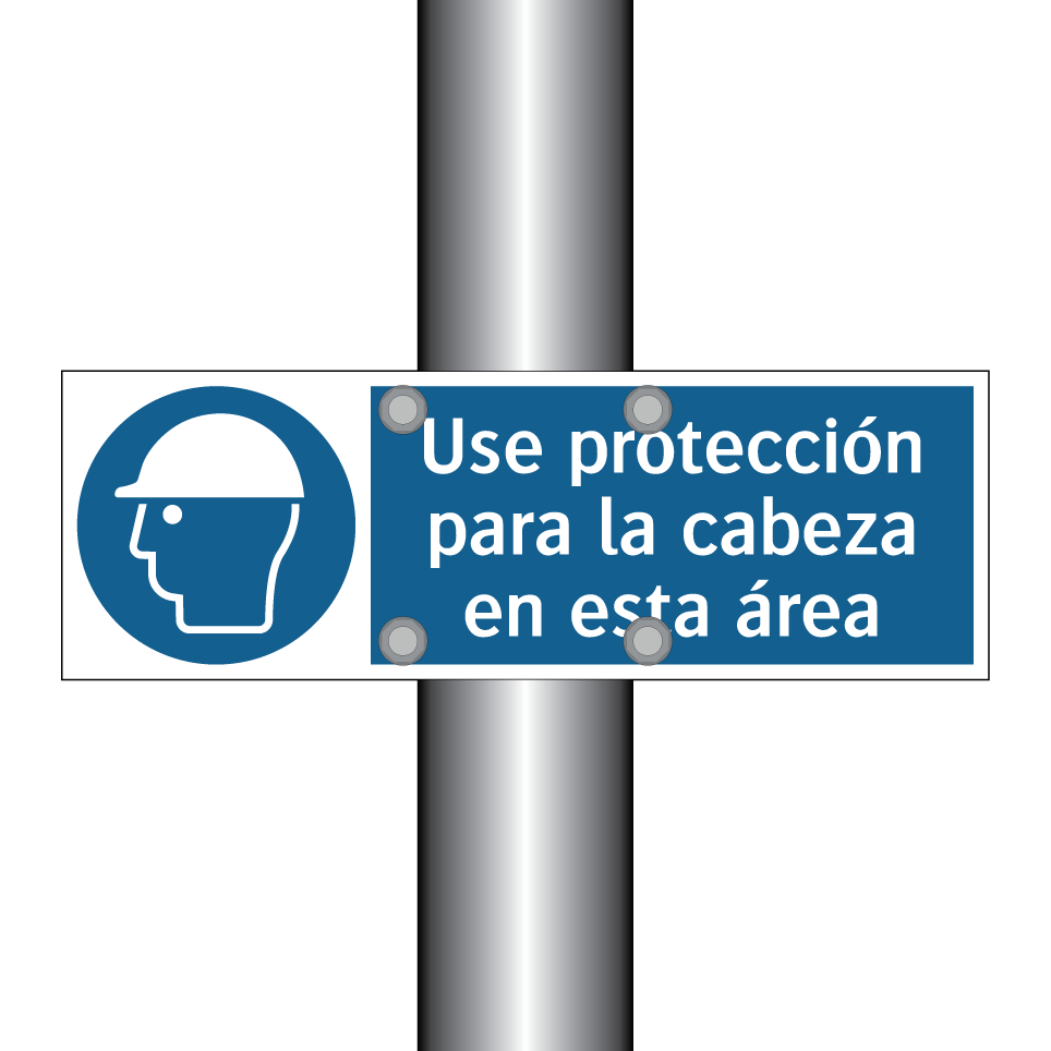 Use protección para la cabeza en esta área