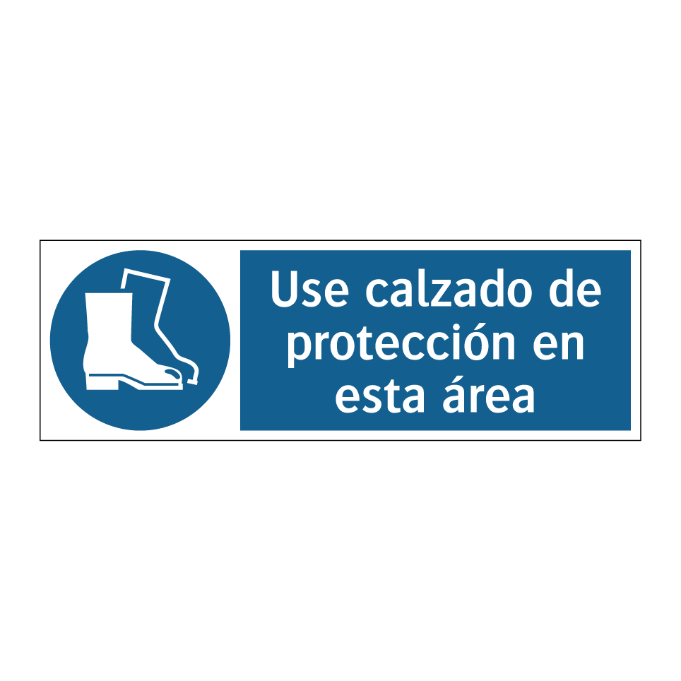 Use calzado de protección en esta área