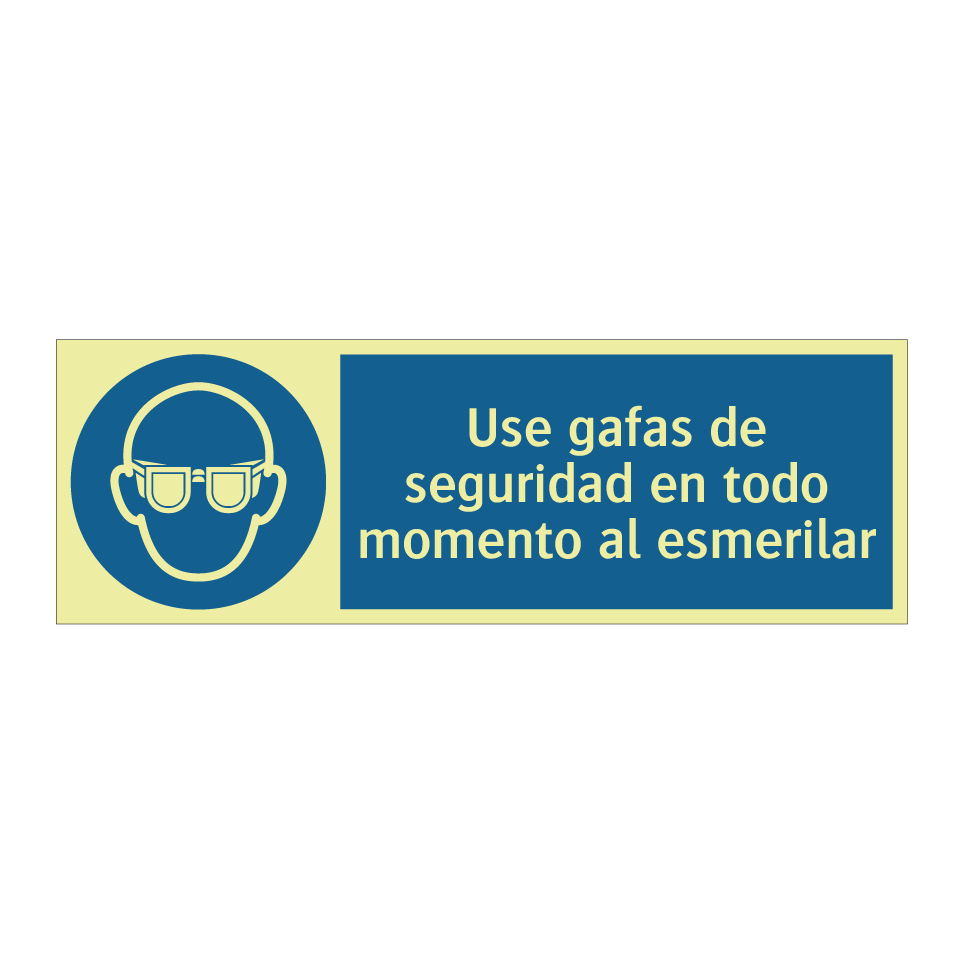 Use gafas de seguridad en todo momento al esmerilar