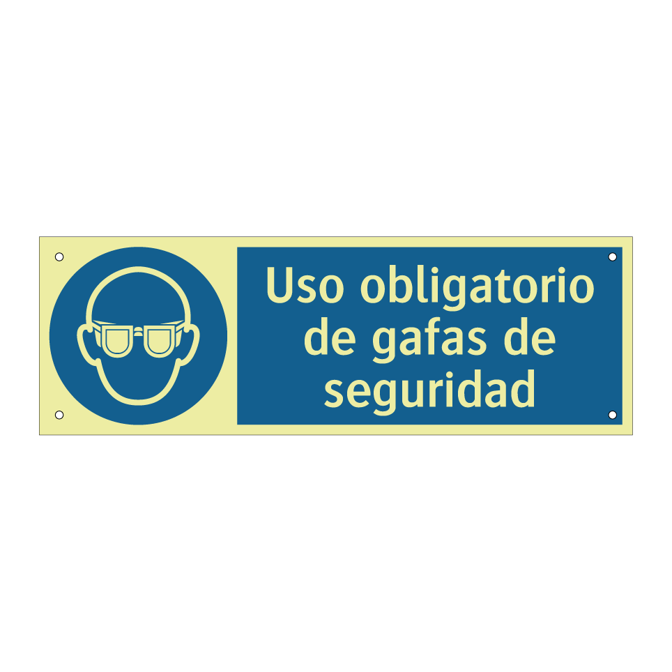Uso obligatorio de gafas de seguridad