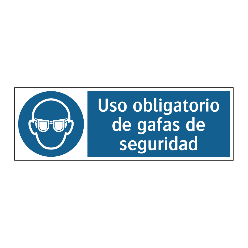 Uso obligatorio de gafas de seguridad