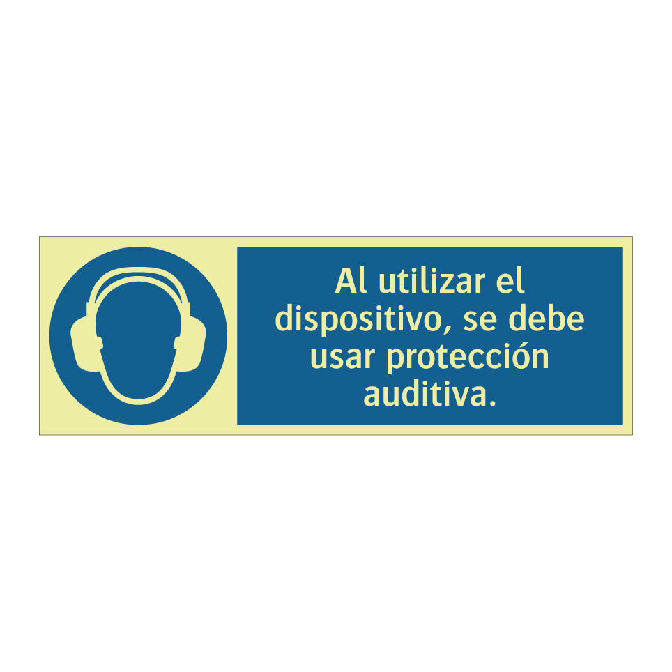 Al utilizar el dispositivo, se debe usar protección auditiva.