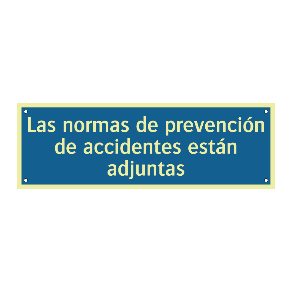 Las normas de prevención de accidentes están adjuntas