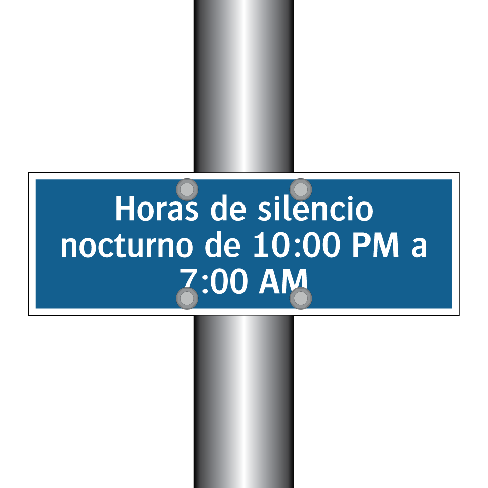 Horas de silencio nocturno de 10:00 PM a 7:00 AM