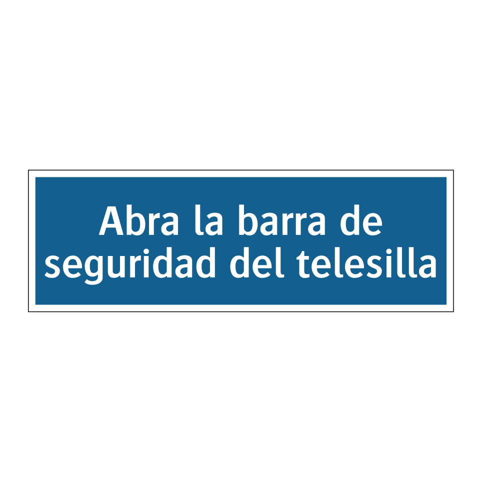 Abra la barra de seguridad del telesilla