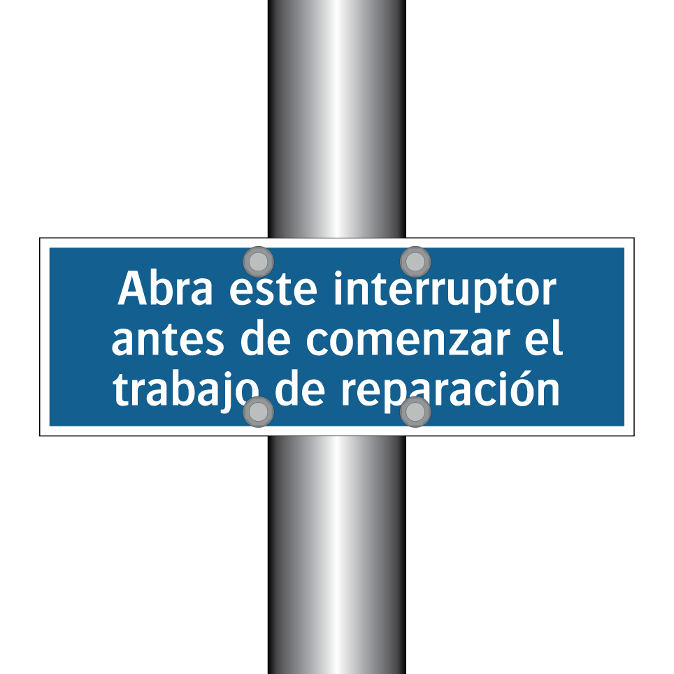 Abra este interruptor antes de comenzar el trabajo de reparación