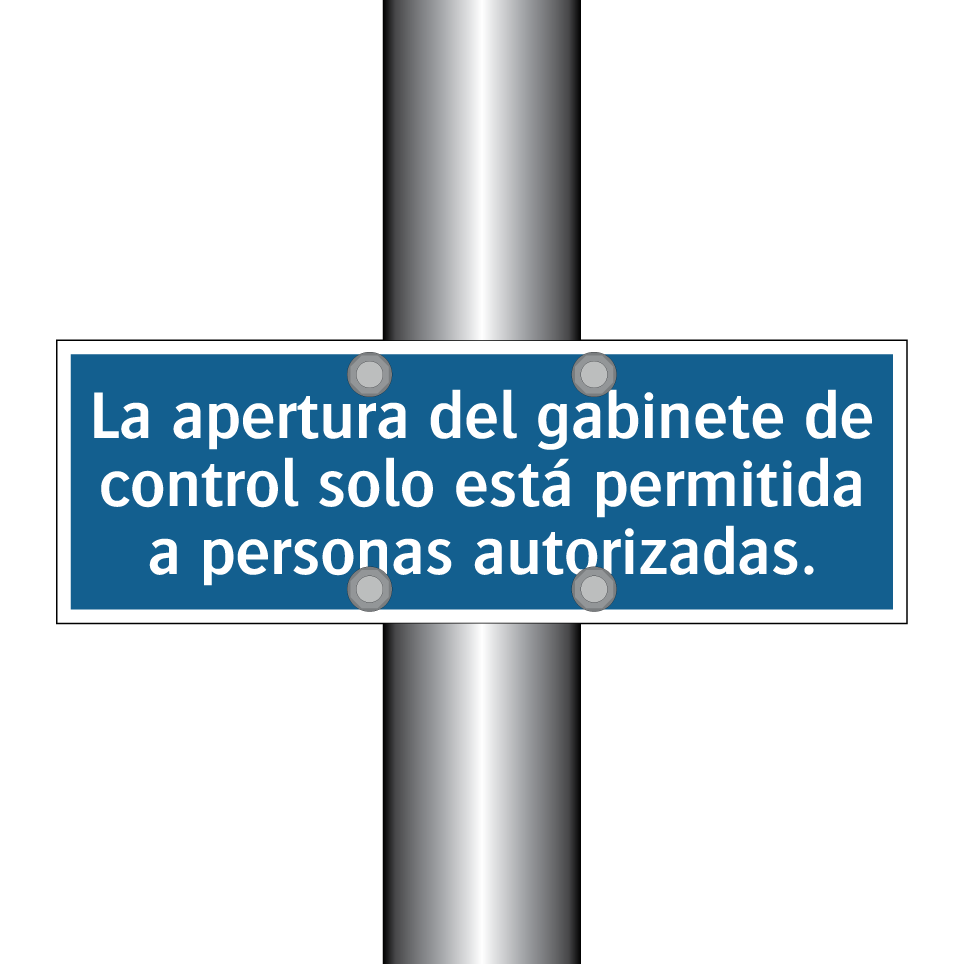 La apertura del gabinete de control solo está permitida a personas autorizadas.