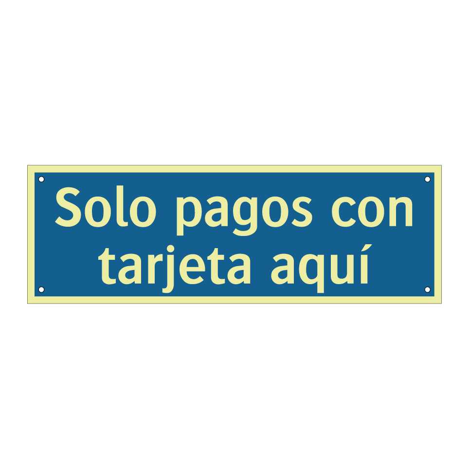 Solo pagos con tarjeta aquí