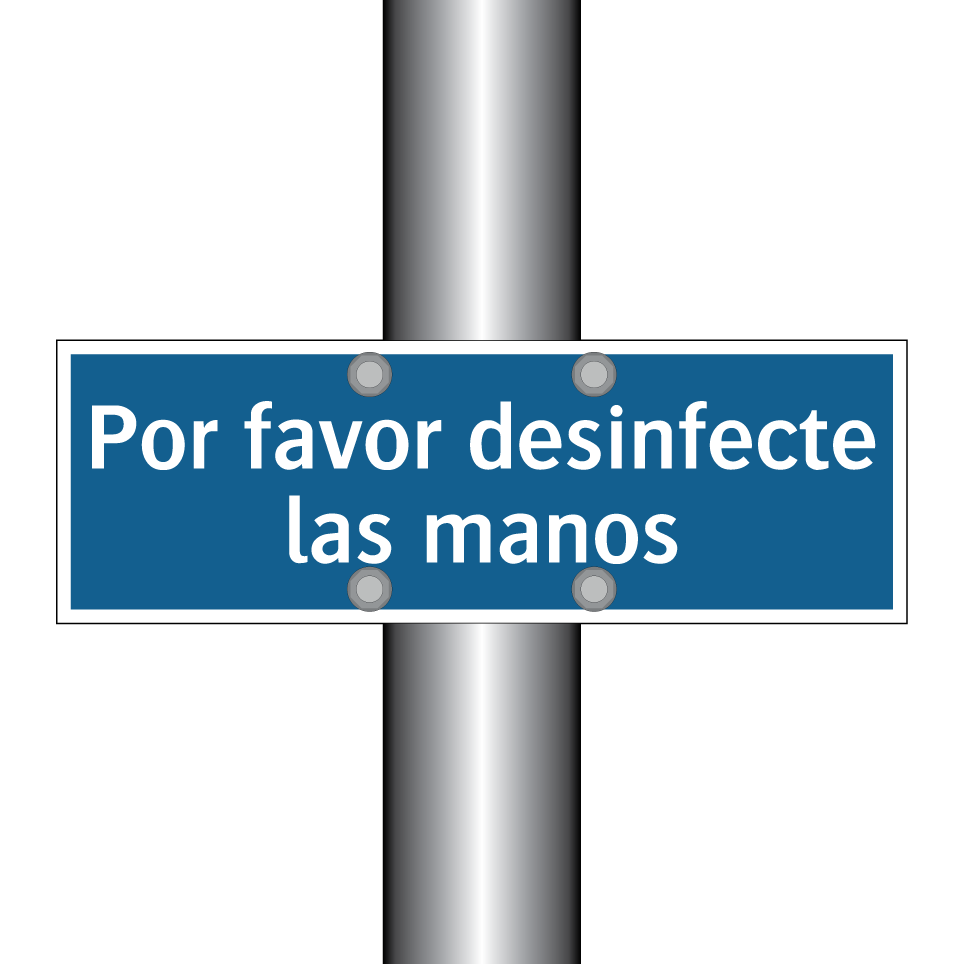 Por favor desinfecte las manos