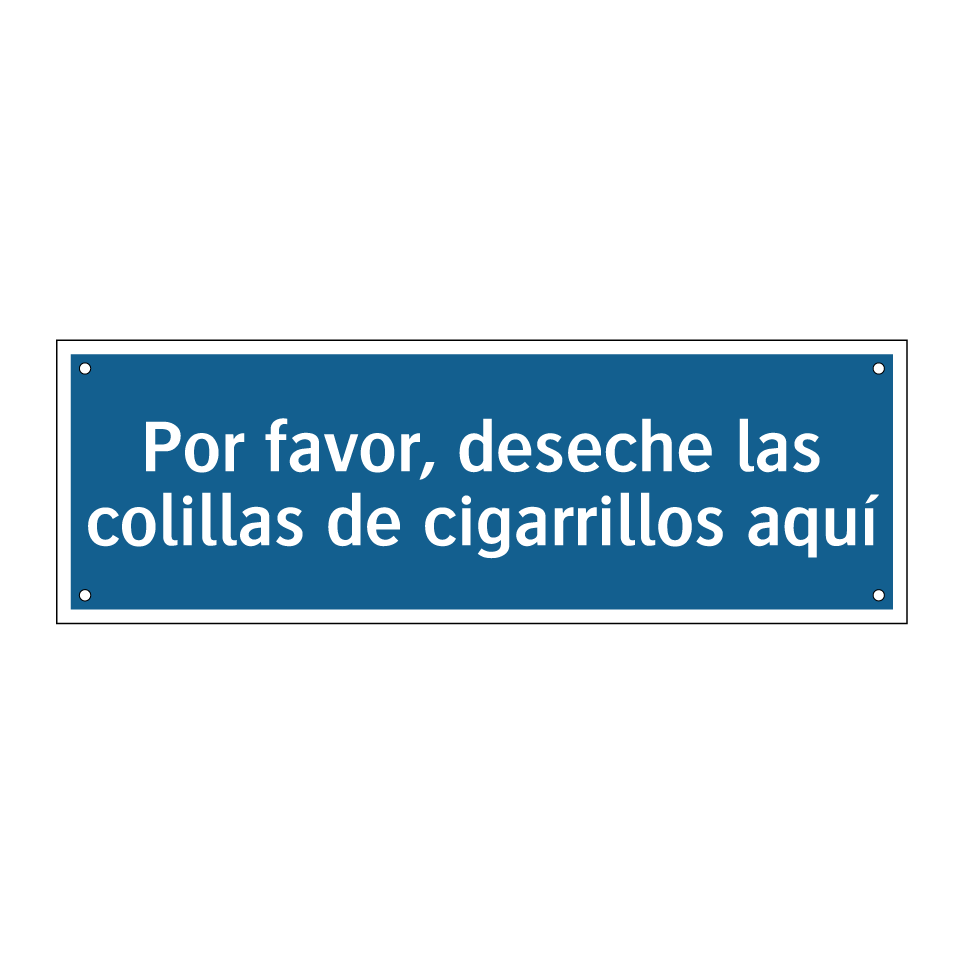 Por favor, deseche las colillas de cigarrillos aquí
