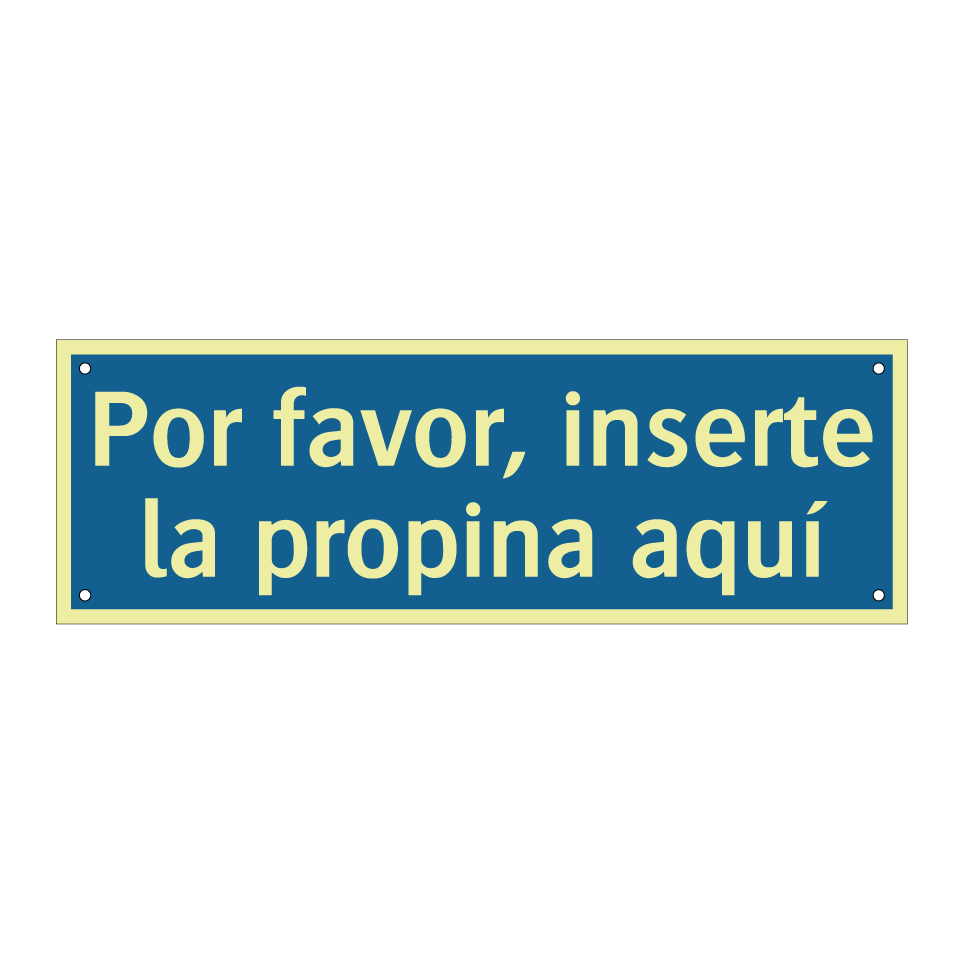 Por favor, inserte la propina aquí