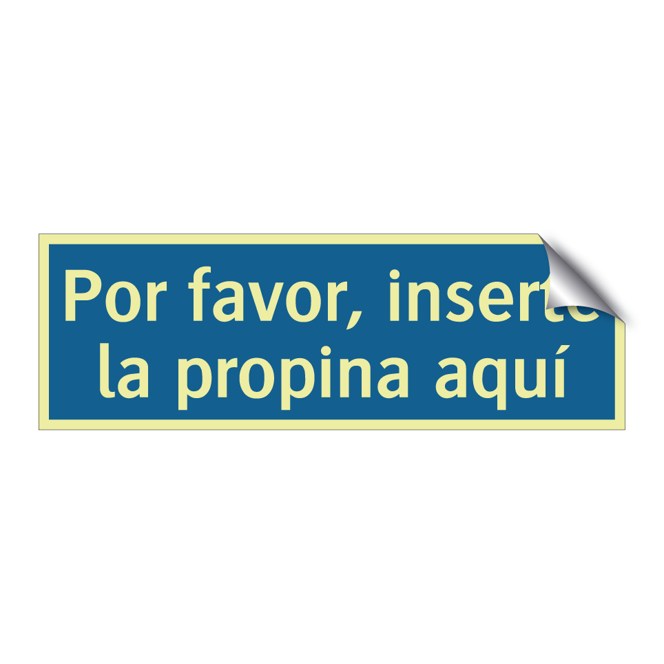 Por favor, inserte la propina aquí