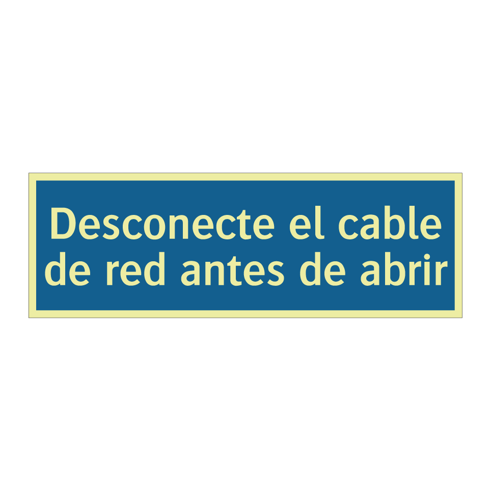 Desconecte el cable de red antes de abrir