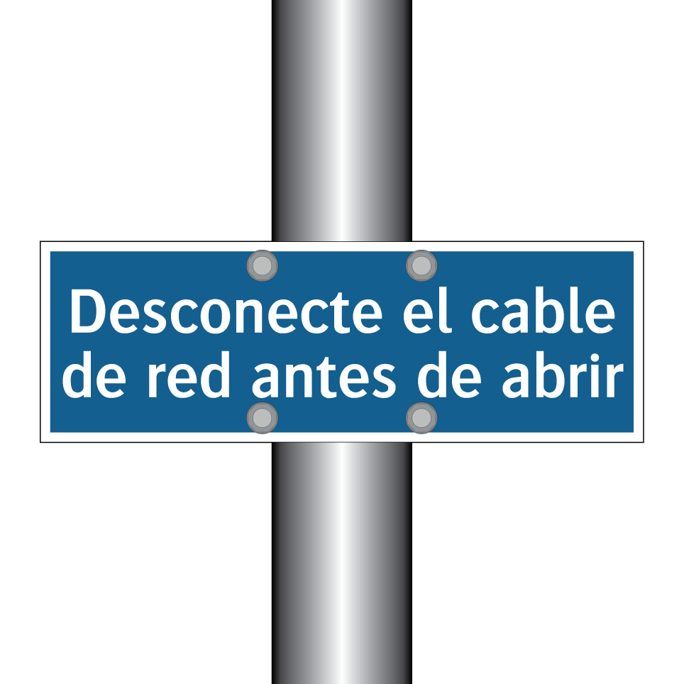 Desconecte el cable de red antes de abrir