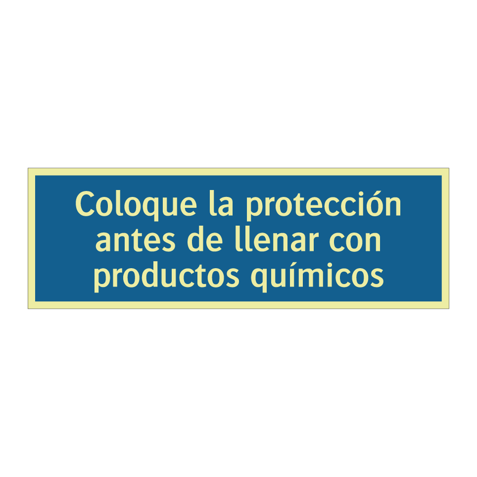 Coloque la protección antes de llenar con productos químicos