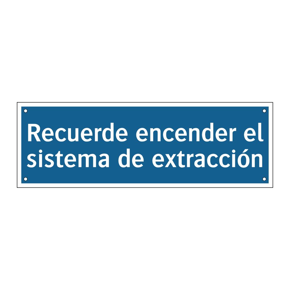 Recuerde encender el sistema de extracción