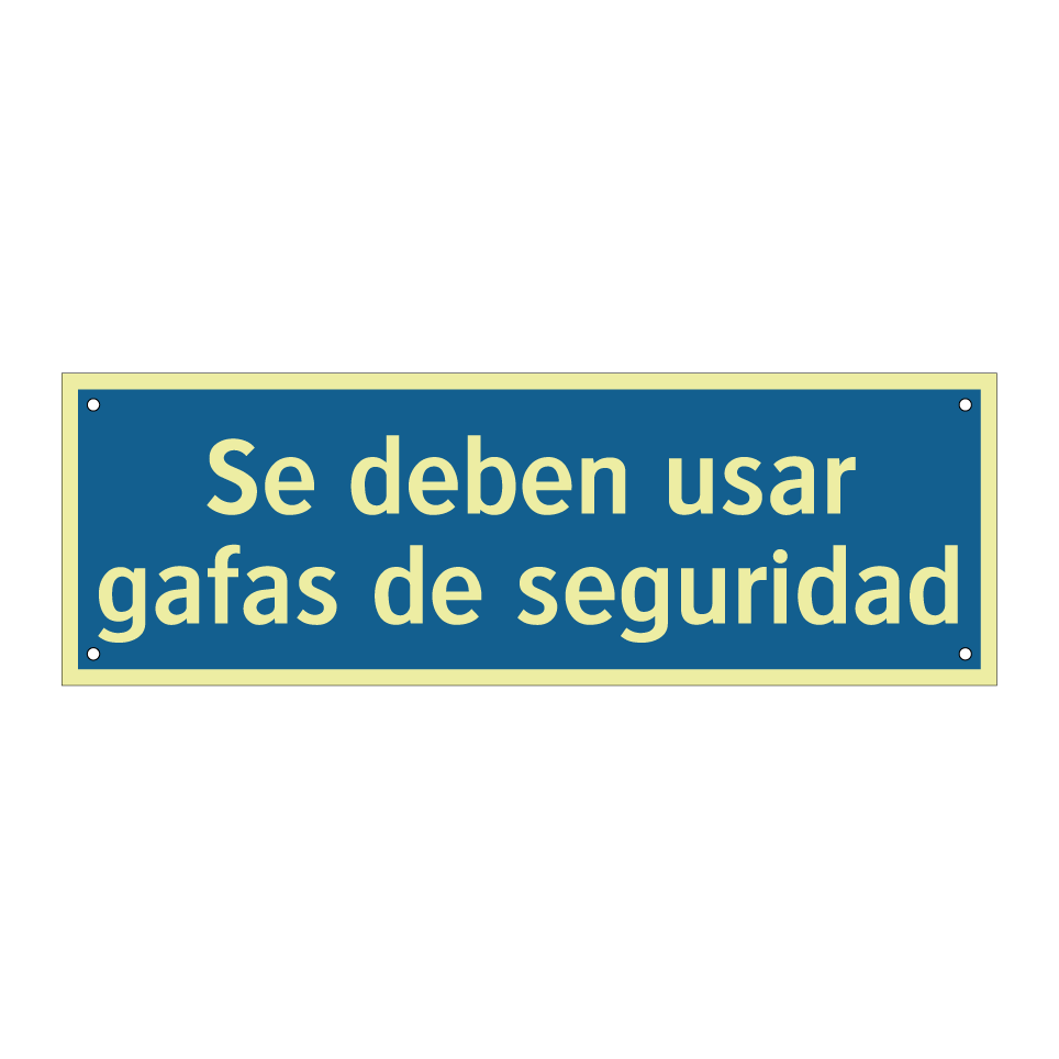 Se deben usar gafas de seguridad