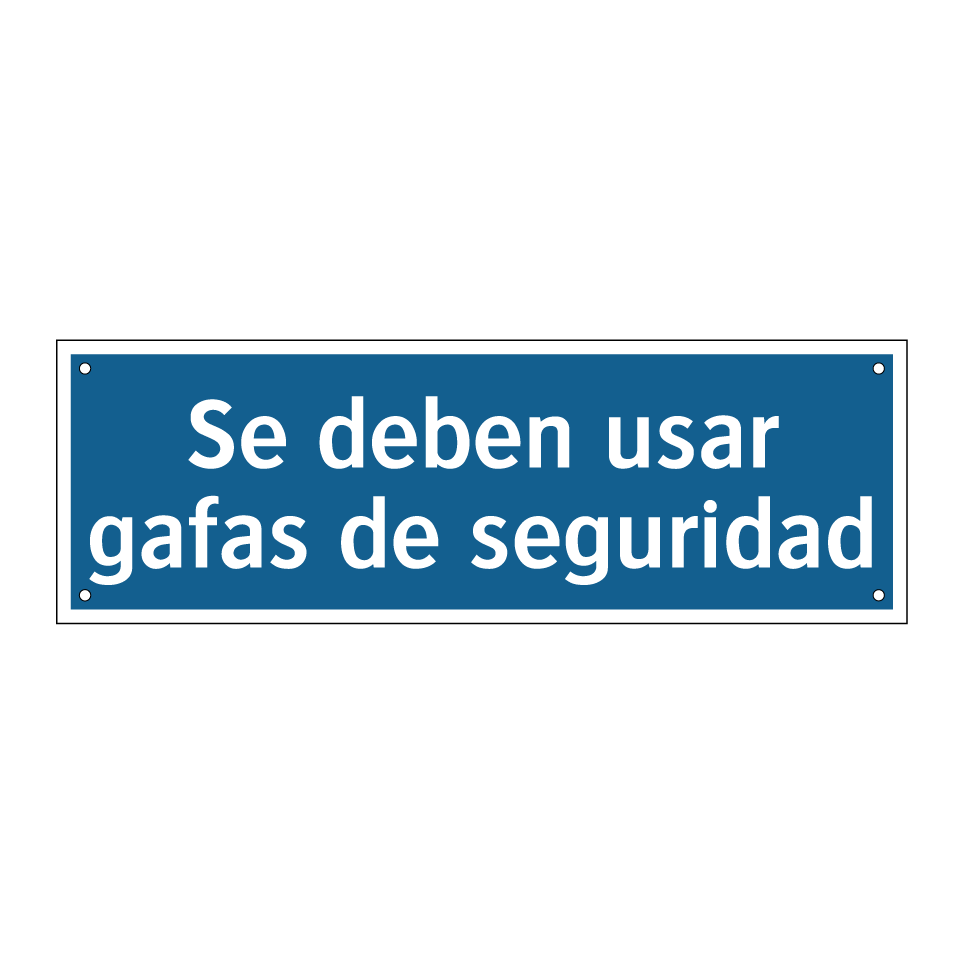 Se deben usar gafas de seguridad