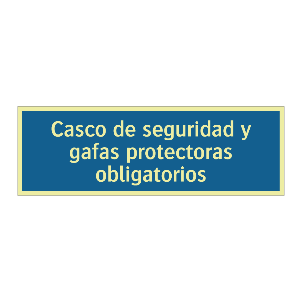 Casco de seguridad y gafas protectoras obligatorios