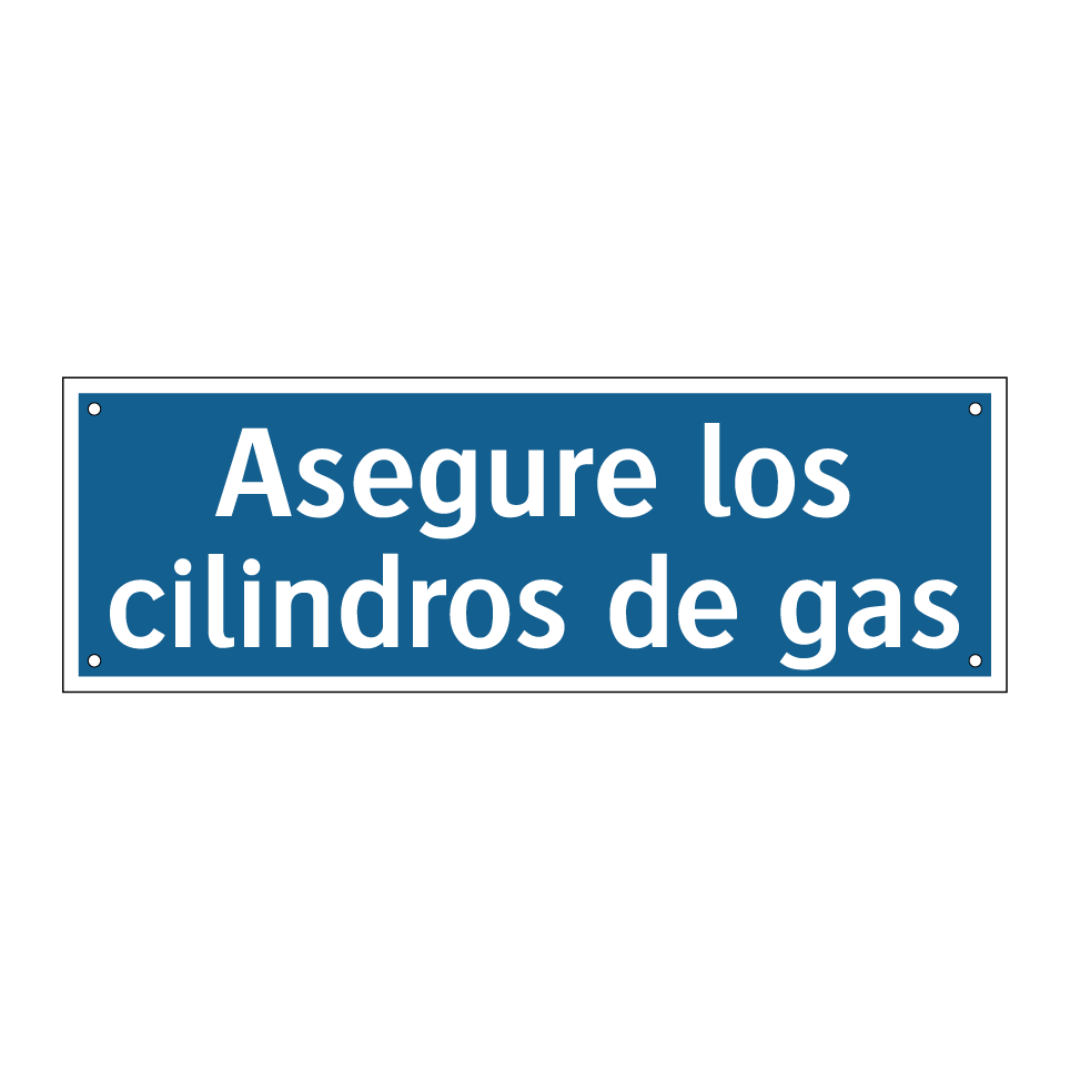 Asegure los cilindros de gas