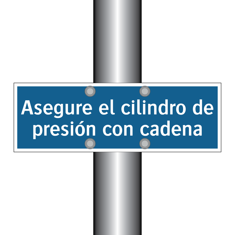 Asegure el cilindro de presión con cadena