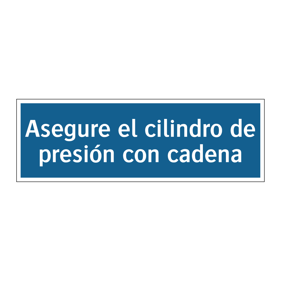 Asegure el cilindro de presión con cadena