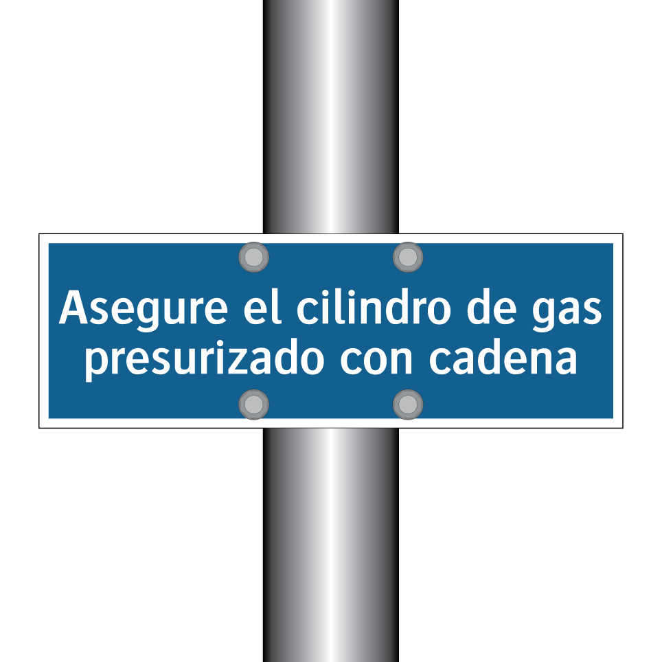 Asegure el cilindro de gas presurizado con cadena
