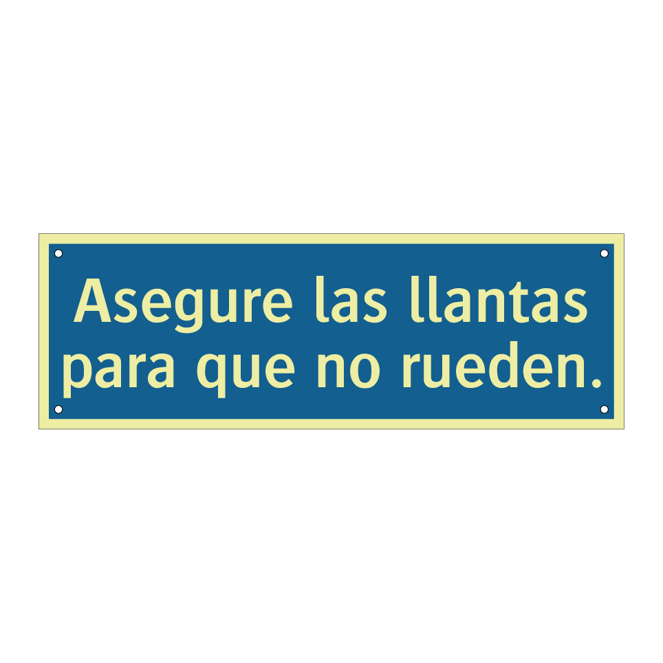 Asegure las llantas para que no rueden.