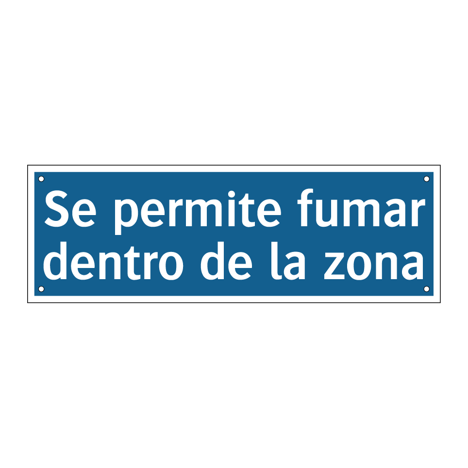 Se permite fumar dentro de la zona