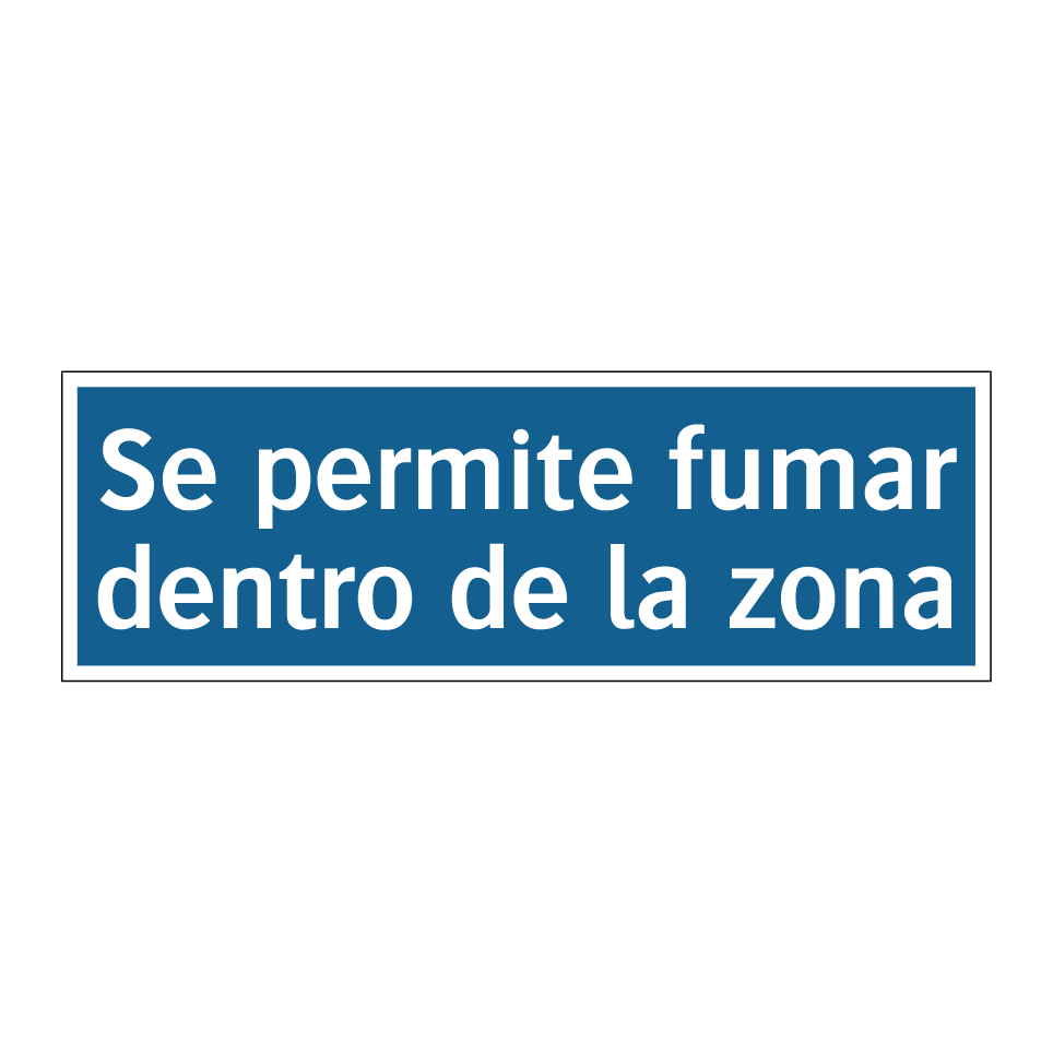 Se permite fumar dentro de la zona