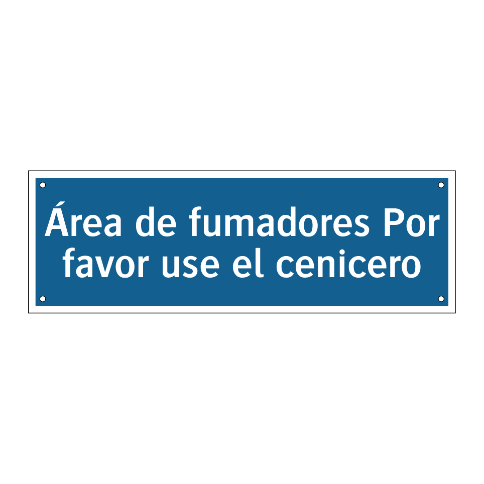 Área de fumadores Por favor use el cenicero